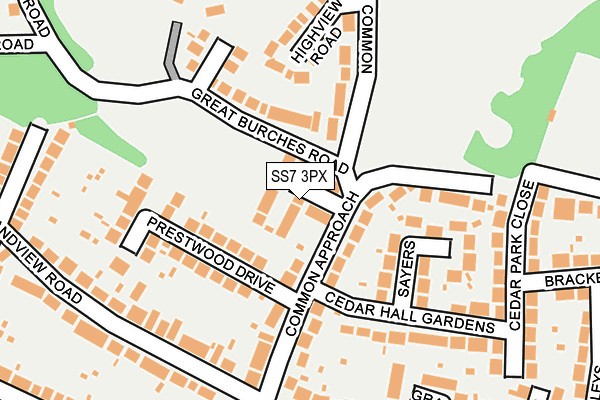 SS7 3PX map - OS OpenMap – Local (Ordnance Survey)