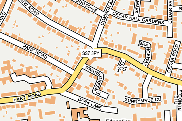 SS7 3PY map - OS OpenMap – Local (Ordnance Survey)