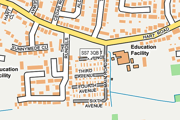 SS7 3QB map - OS OpenMap – Local (Ordnance Survey)