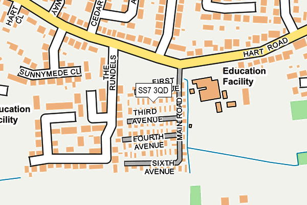 SS7 3QD map - OS OpenMap – Local (Ordnance Survey)