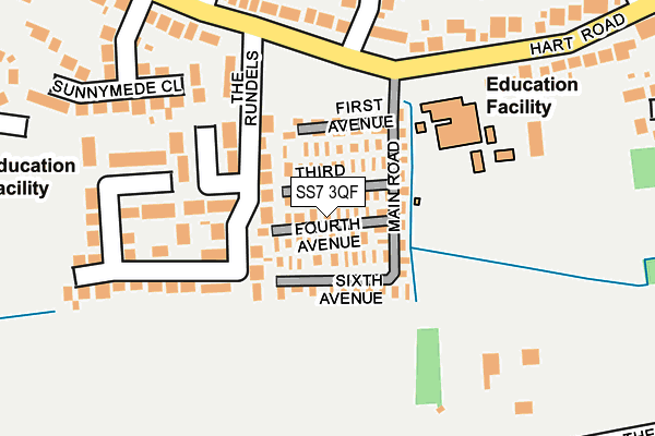 SS7 3QF map - OS OpenMap – Local (Ordnance Survey)
