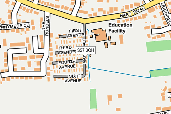 SS7 3QH map - OS OpenMap – Local (Ordnance Survey)