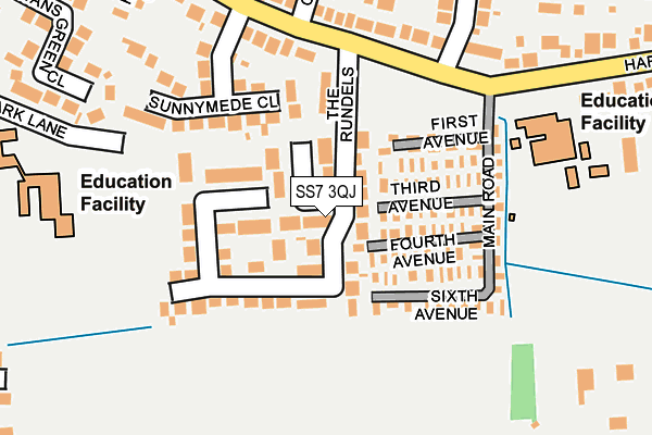 SS7 3QJ map - OS OpenMap – Local (Ordnance Survey)