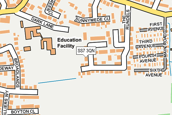 SS7 3QN map - OS OpenMap – Local (Ordnance Survey)