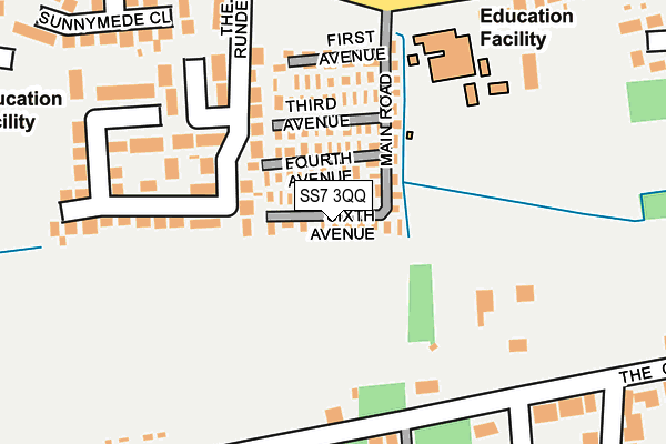 SS7 3QQ map - OS OpenMap – Local (Ordnance Survey)