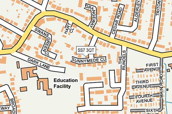 SS7 3QT map - OS OpenMap – Local (Ordnance Survey)