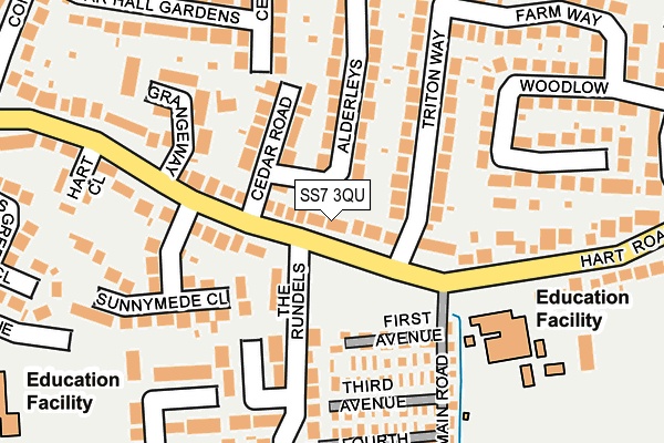 SS7 3QU map - OS OpenMap – Local (Ordnance Survey)