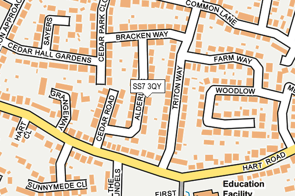 SS7 3QY map - OS OpenMap – Local (Ordnance Survey)