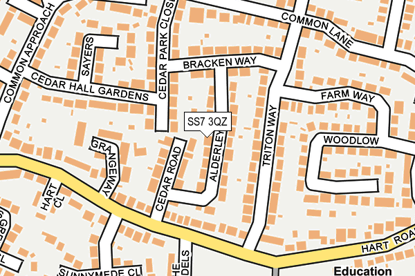 SS7 3QZ map - OS OpenMap – Local (Ordnance Survey)