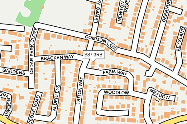 SS7 3RB map - OS OpenMap – Local (Ordnance Survey)