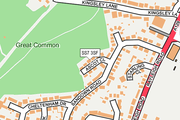 SS7 3SF map - OS OpenMap – Local (Ordnance Survey)