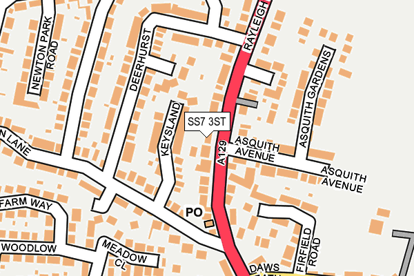 SS7 3ST map - OS OpenMap – Local (Ordnance Survey)