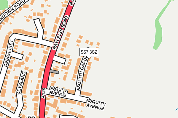 SS7 3SZ map - OS OpenMap – Local (Ordnance Survey)