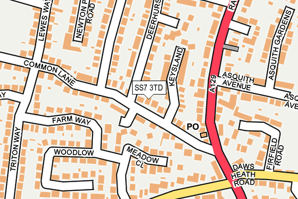 SS7 3TD map - OS OpenMap – Local (Ordnance Survey)