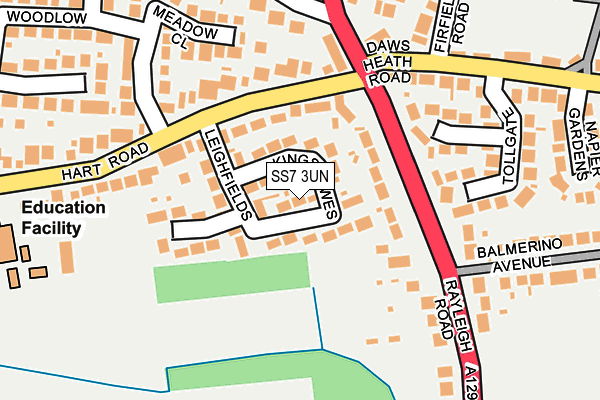 SS7 3UN map - OS OpenMap – Local (Ordnance Survey)