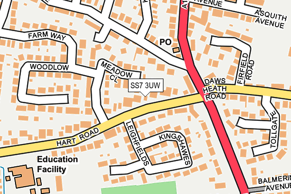 SS7 3UW map - OS OpenMap – Local (Ordnance Survey)
