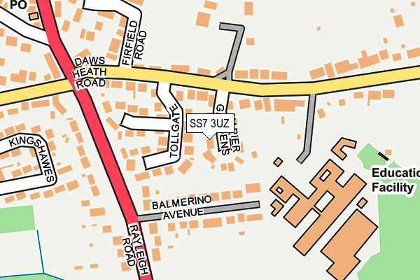 SS7 3UZ map - OS OpenMap – Local (Ordnance Survey)