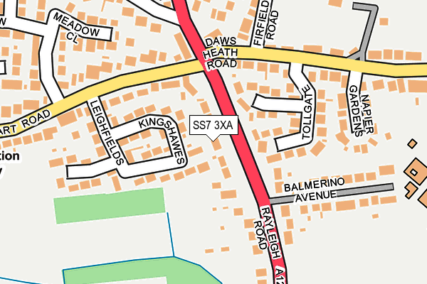 SS7 3XA map - OS OpenMap – Local (Ordnance Survey)