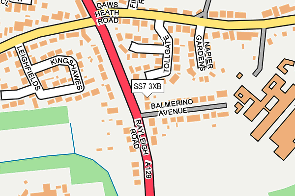 SS7 3XB map - OS OpenMap – Local (Ordnance Survey)