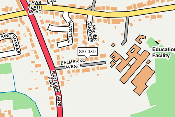 SS7 3XD map - OS OpenMap – Local (Ordnance Survey)
