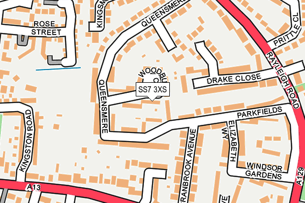 SS7 3XS map - OS OpenMap – Local (Ordnance Survey)