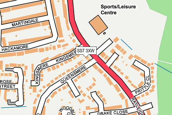 SS7 3XW map - OS OpenMap – Local (Ordnance Survey)