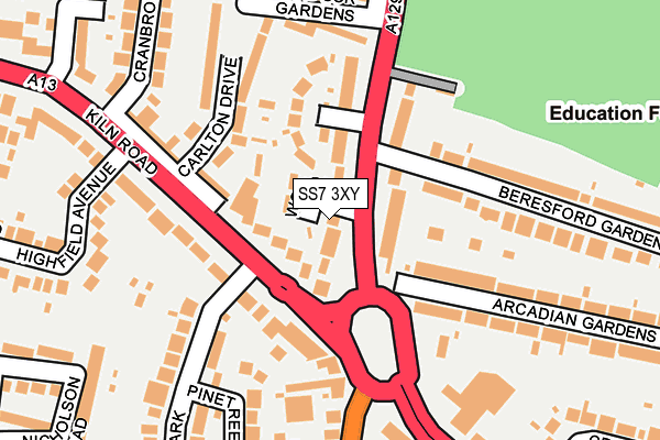 SS7 3XY map - OS OpenMap – Local (Ordnance Survey)