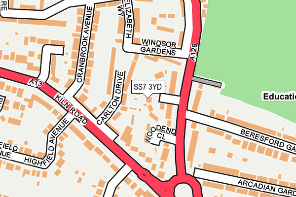 SS7 3YD map - OS OpenMap – Local (Ordnance Survey)
