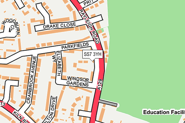 SS7 3YH map - OS OpenMap – Local (Ordnance Survey)