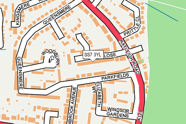 SS7 3YL map - OS OpenMap – Local (Ordnance Survey)