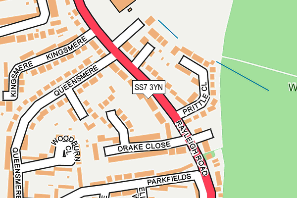 SS7 3YN map - OS OpenMap – Local (Ordnance Survey)