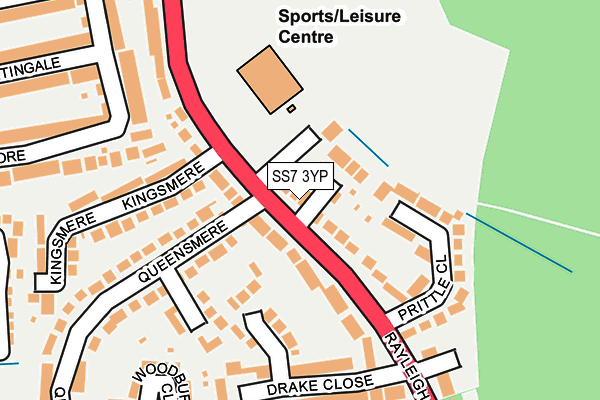 SS7 3YP map - OS OpenMap – Local (Ordnance Survey)