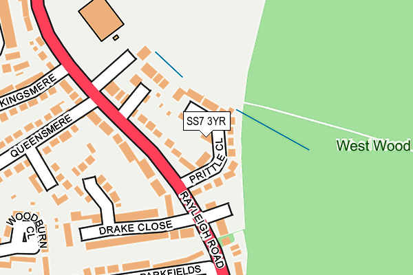 SS7 3YR map - OS OpenMap – Local (Ordnance Survey)