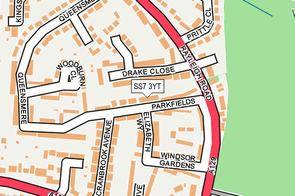 SS7 3YT map - OS OpenMap – Local (Ordnance Survey)