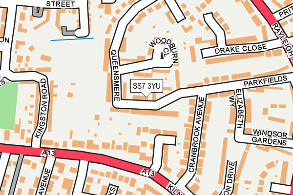 SS7 3YU map - OS OpenMap – Local (Ordnance Survey)