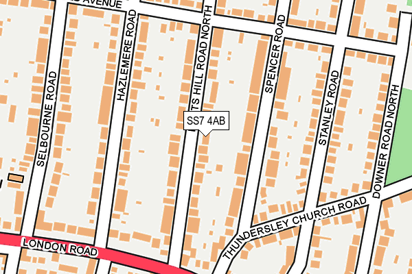 SS7 4AB map - OS OpenMap – Local (Ordnance Survey)