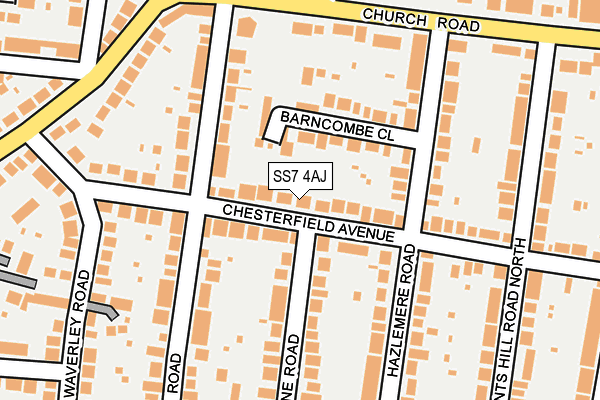 SS7 4AJ map - OS OpenMap – Local (Ordnance Survey)