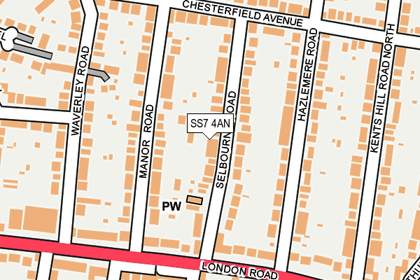 SS7 4AN map - OS OpenMap – Local (Ordnance Survey)