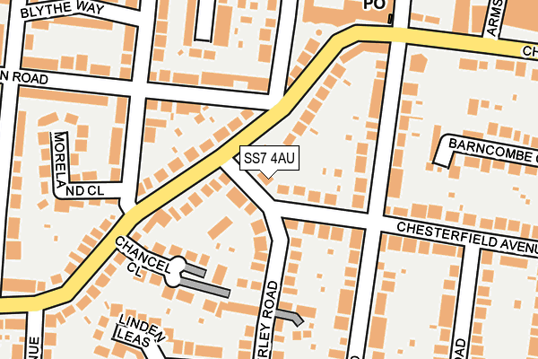 SS7 4AU map - OS OpenMap – Local (Ordnance Survey)