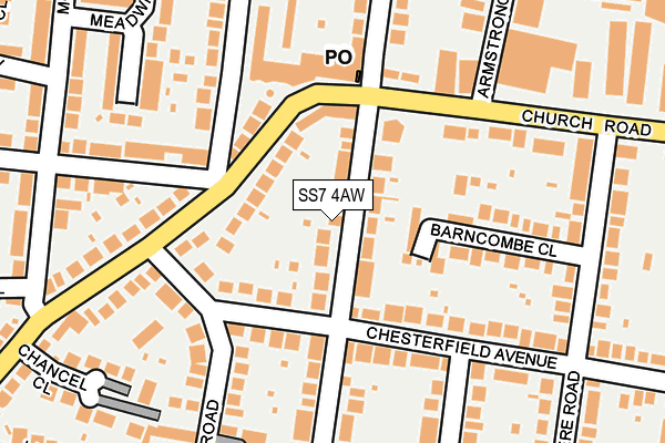 SS7 4AW map - OS OpenMap – Local (Ordnance Survey)