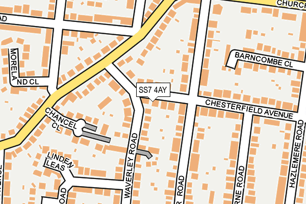 SS7 4AY map - OS OpenMap – Local (Ordnance Survey)