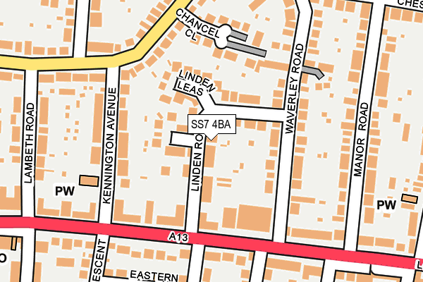 SS7 4BA map - OS OpenMap – Local (Ordnance Survey)