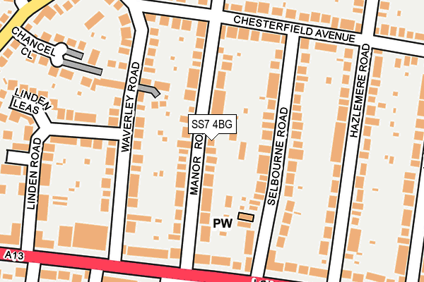 SS7 4BG map - OS OpenMap – Local (Ordnance Survey)