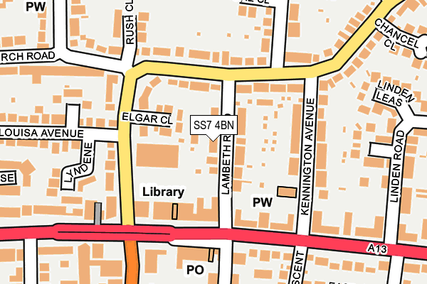 SS7 4BN map - OS OpenMap – Local (Ordnance Survey)