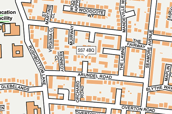 SS7 4BQ map - OS OpenMap – Local (Ordnance Survey)