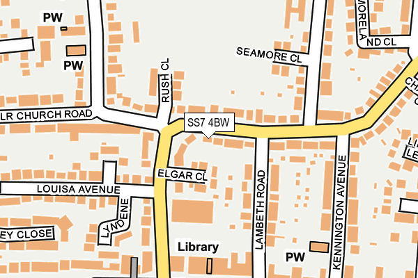 SS7 4BW map - OS OpenMap – Local (Ordnance Survey)