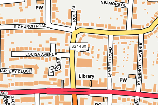 SS7 4BX map - OS OpenMap – Local (Ordnance Survey)