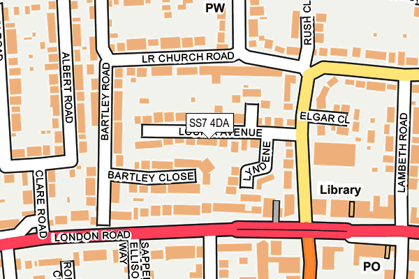 SS7 4DA map - OS OpenMap – Local (Ordnance Survey)