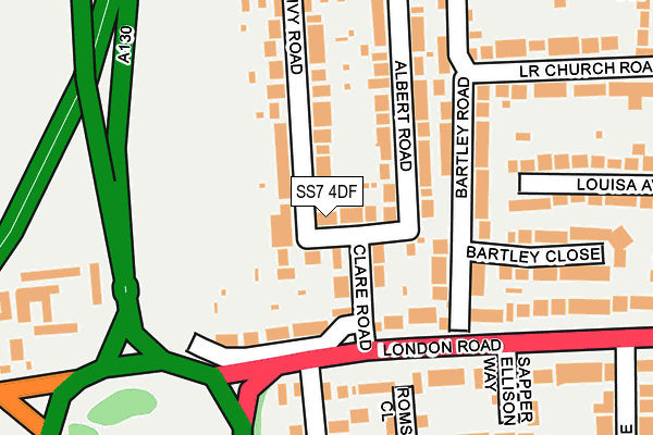 SS7 4DF map - OS OpenMap – Local (Ordnance Survey)