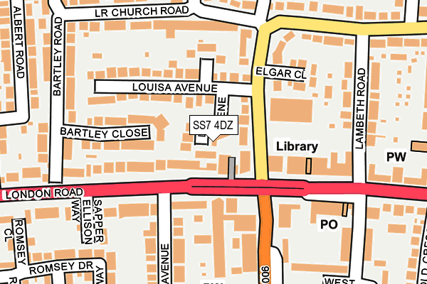 SS7 4DZ map - OS OpenMap – Local (Ordnance Survey)